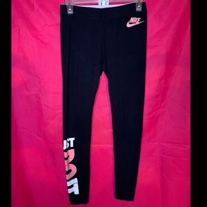 Nike Pink and Black Leggings